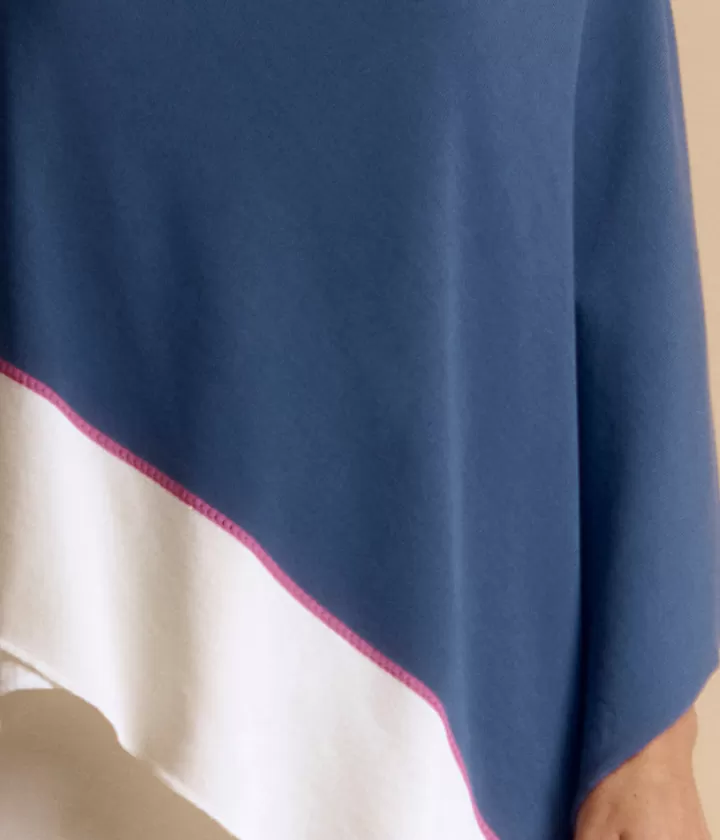 Maille>DEVERNOIS Cape maille en jersey de viscose stretch Made in France Bleu