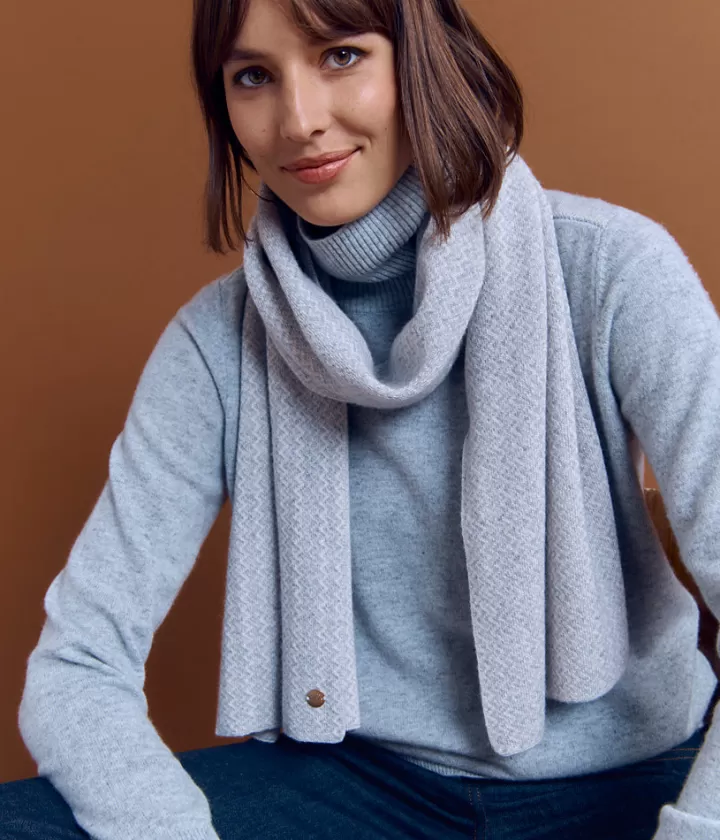 Accessoires | Maille>DEVERNOIS Écharpe maille en laine Mérinos et cachemire Made in France Grischine