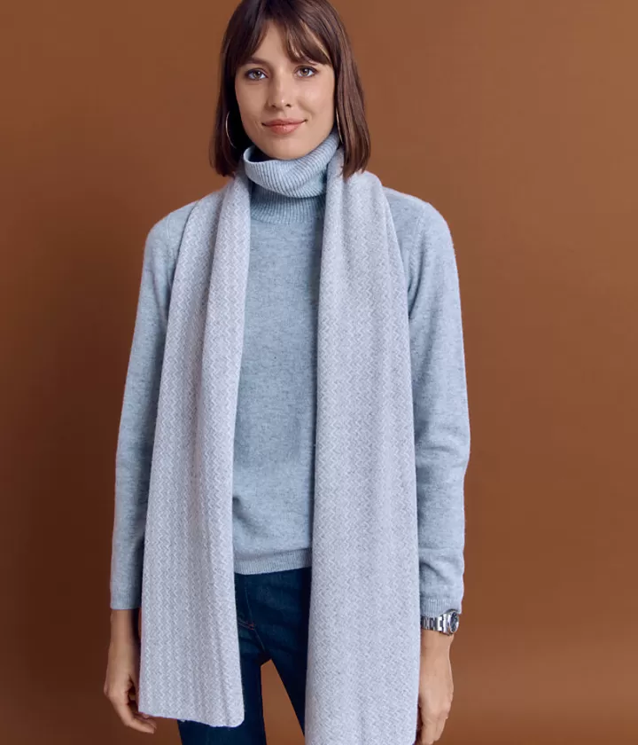 Accessoires | Maille>DEVERNOIS Écharpe maille en laine Mérinos et cachemire Made in France Grischine