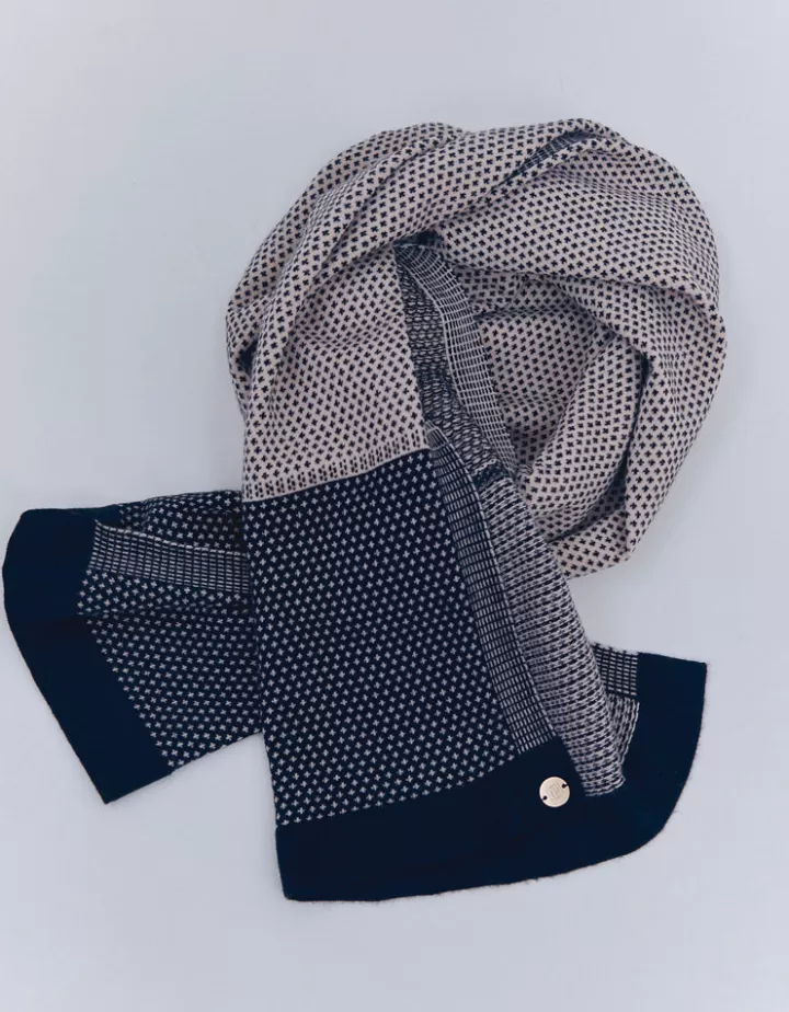 Accessoires | Maille>DEVERNOIS Echarpe bicolore Made in France Beige
