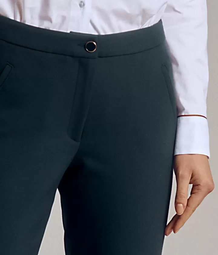Pantalons>DEVERNOIS Pantalon en double toile stretch écologique Fabriqué au Portugal