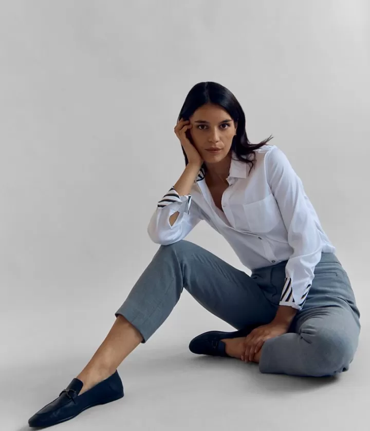 Pantalons>DEVERNOIS Pantalon en double toile stretch écologique Fabriqué au Portugal