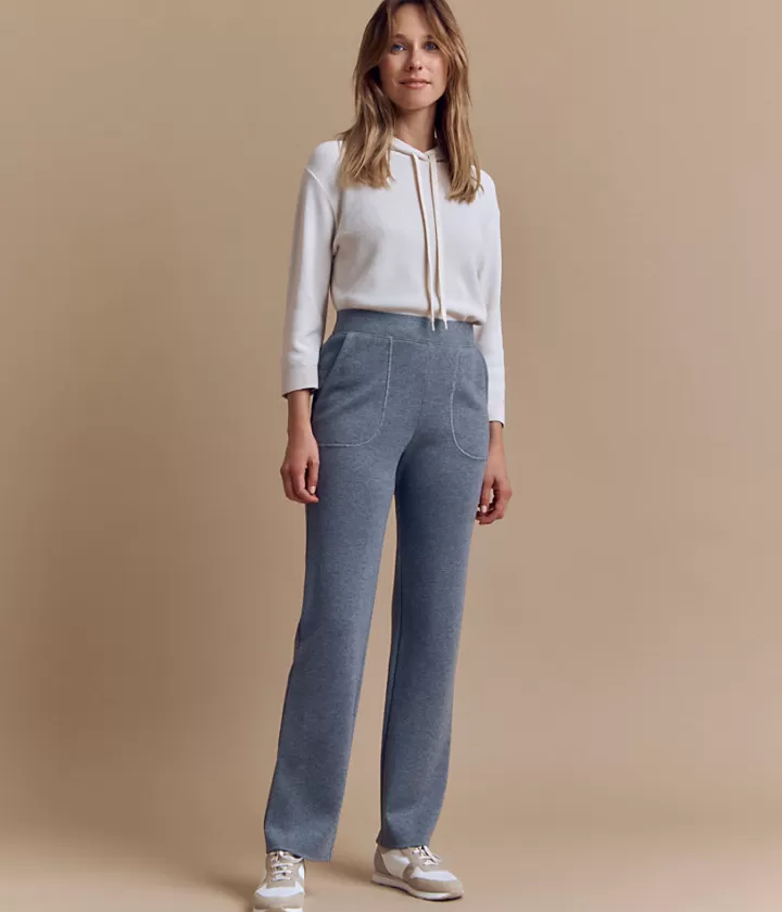 Pantalons | Maille>DEVERNOIS Pantalon maille en laine Mérinos et viscose Tricoté en France Grischine