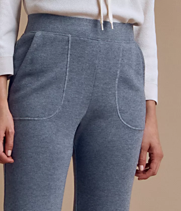 Pantalons | Maille>DEVERNOIS Pantalon maille en laine Mérinos et viscose Tricoté en France Grischine