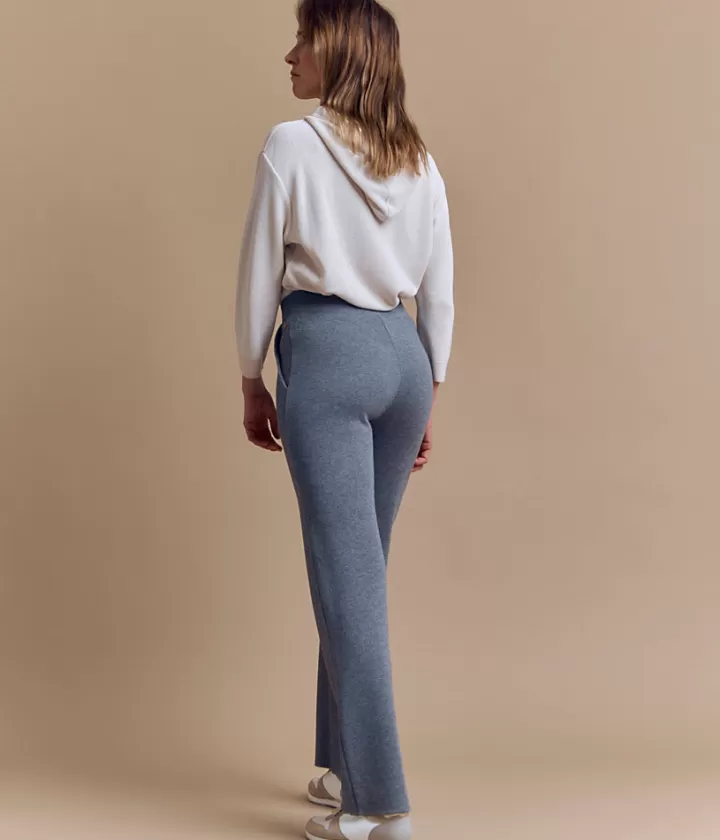 Pantalons | Maille>DEVERNOIS Pantalon maille en laine Mérinos et viscose Tricoté en France Grischine