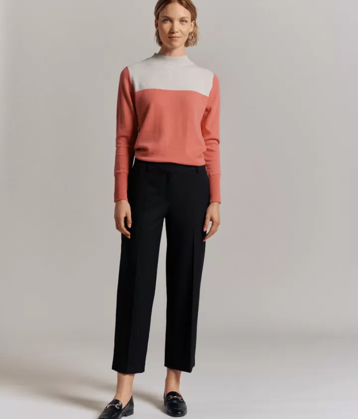 Pantalons>DEVERNOIS Pantalon rayure "banquier" en gabardine stretch écologique Fabriqué au Portugal