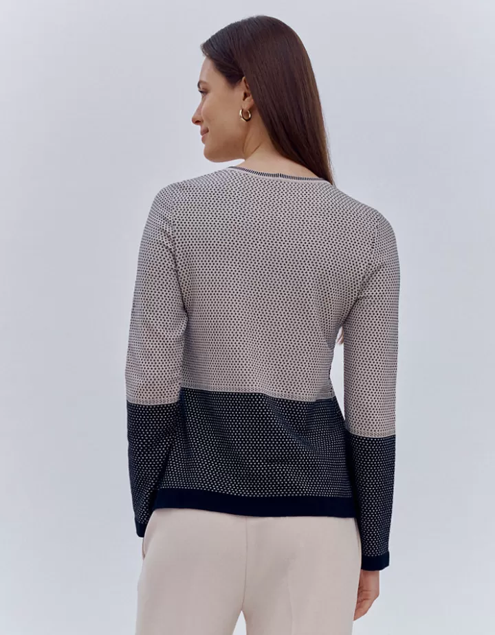Maille>DEVERNOIS Pull maille bicolore En viscose stretch Noir