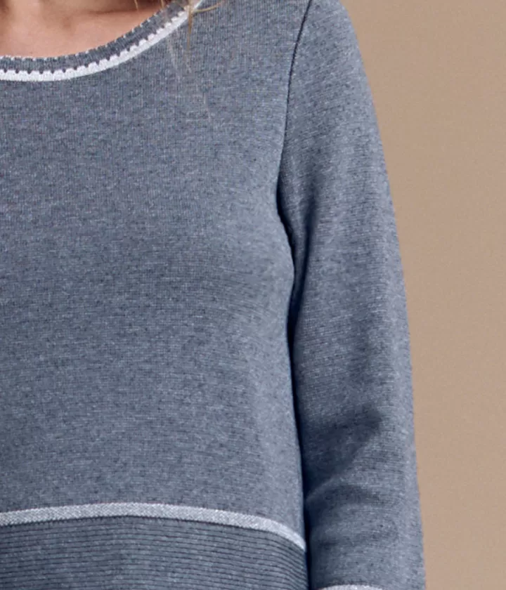 Maille>DEVERNOIS Pull maille en laine Mérinos et viscose Tricoté en France Grischine