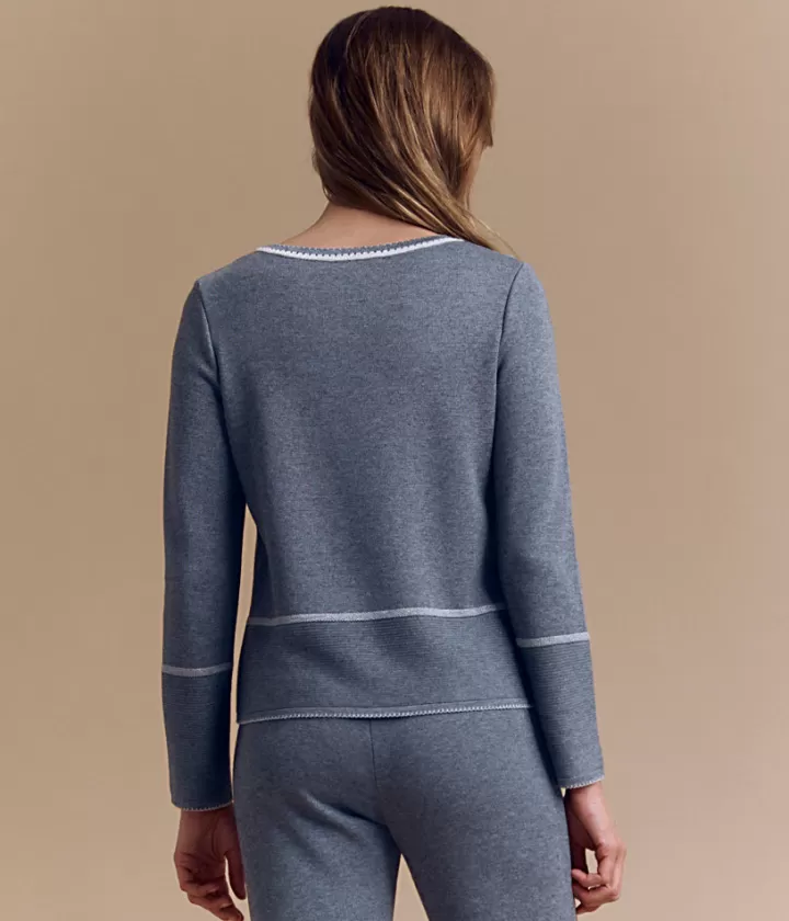 Maille>DEVERNOIS Pull maille en laine Mérinos et viscose Tricoté en France Grischine