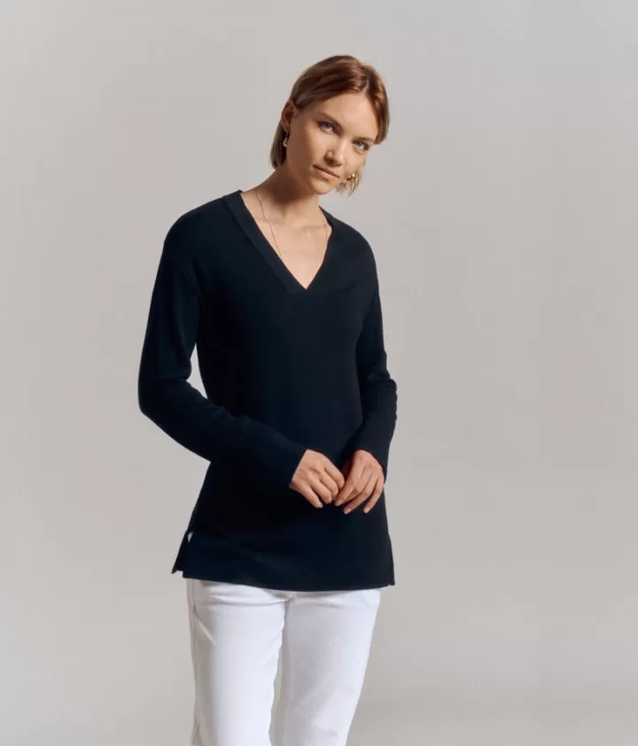 Maille>DEVERNOIS Pull milano en laine Mérinos et viscose Tricoté en France