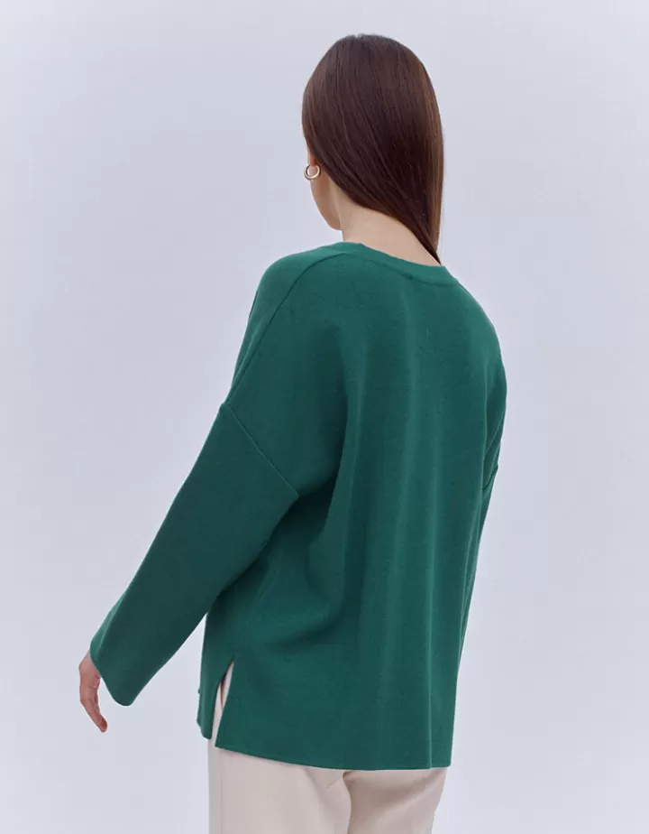 Maille>DEVERNOIS Pull oversize en laine mérinos Made in France Vertmenthe