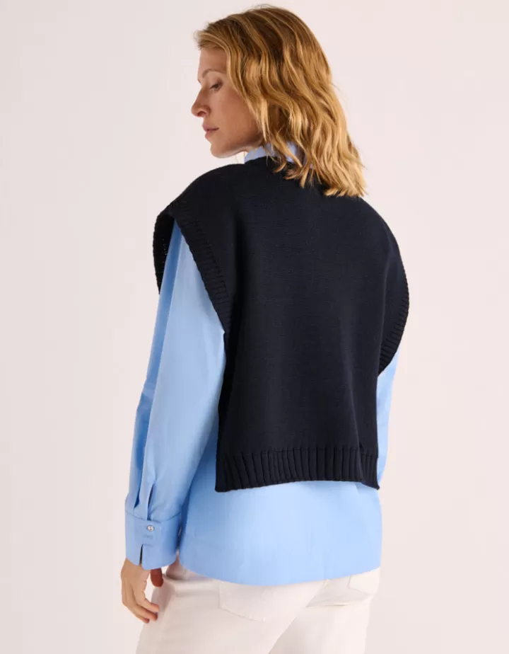 Maille>DEVERNOIS Pull poncho maille milano en laine mérinos Made in France Stone