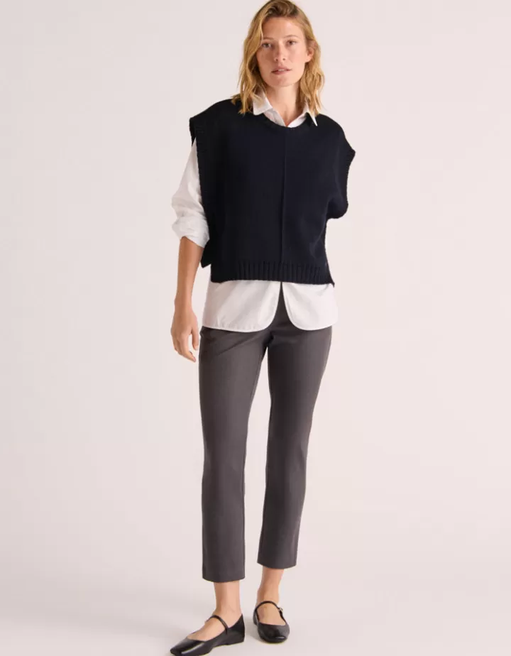 Maille>DEVERNOIS Pull poncho maille milano en laine mérinos Made in France Stone