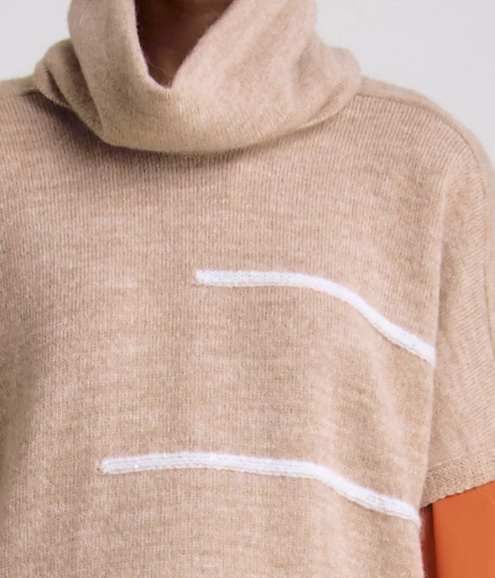 Maille>DEVERNOIS Pull sans manches en laine et alpaga Tricoté en France Beige