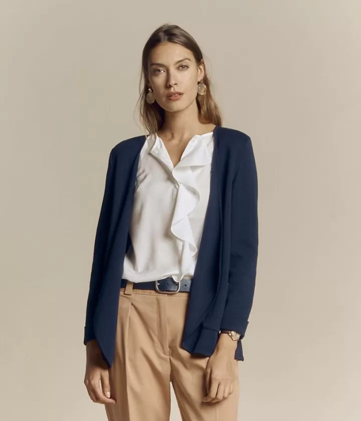 Maille | Vestes & Manteaux>DEVERNOIS Veste souple maille Milano en laine Mérinos et viscose Tricotée en France