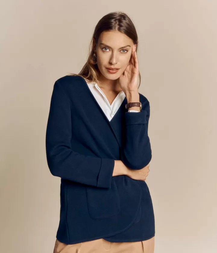 Maille | Vestes & Manteaux>DEVERNOIS Veste souple maille Milano en laine Mérinos et viscose Tricotée en France
